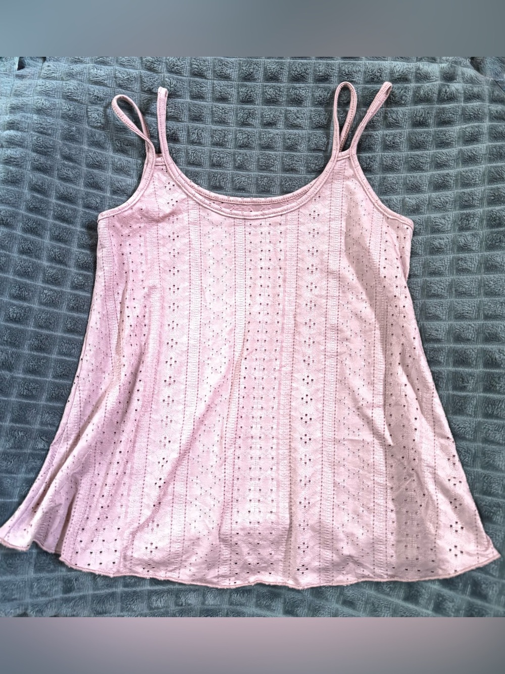 3/$15 NWOT XS Light Pink Eyelet Camisole Tank Top - Women Shirt Blouse (B2)